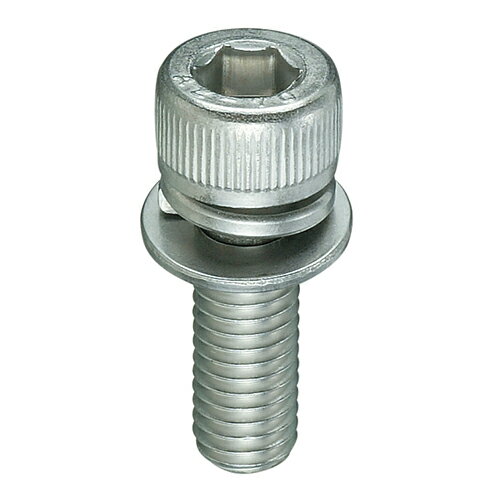 ステンレスばね座金ISO平座金組込六角穴付ボルト Iー3 M10X25 【4本】 キャップ CAP バネ 6角 八幡ねじ ネジ