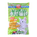 JL 常陸化工 トイレに流せる木製猫砂6L 【6個】