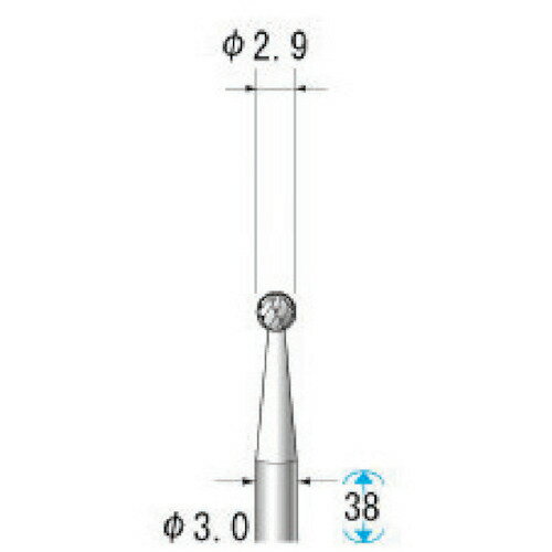 TR ナカニシ 超硬アロイカッター 球 (オール超硬) 刃径3.0mm 刃長2.8mm