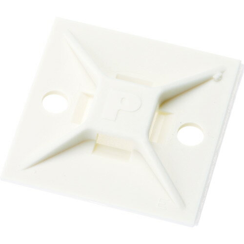 TR パンドウイット マウントベース ゴム系粘着テープ付き 白 (500個入)