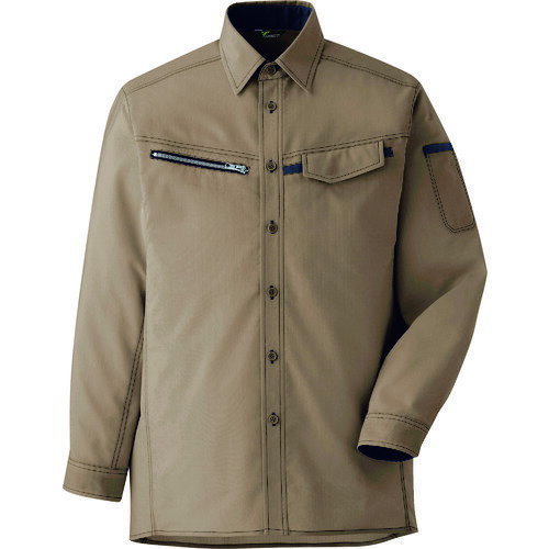 TR ミドリ安全 ベルデクセル 男女ペア 交織ストレッチシャツ VES2534上 LL (入数) 1着