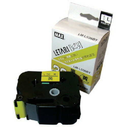 TR MAX ラベルプリンタ ビーポップミニ 36mm幅テープ 黄地黒字