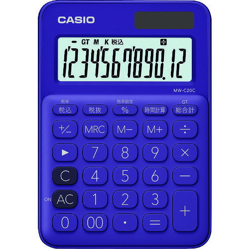 TR カシオ カラフル電卓 (ミニジャストタイプ12桁)