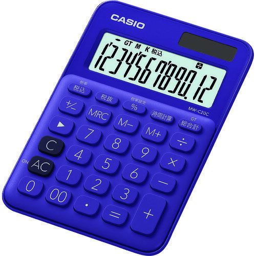 TR カシオ カラフル電卓 (ミニジャストタイプ12桁)