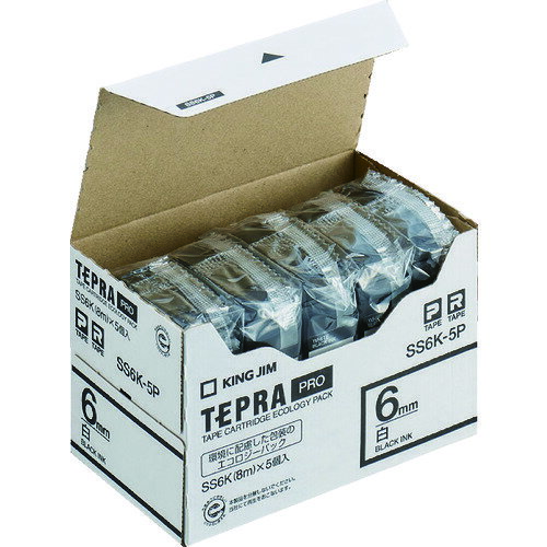 TR キングジム テプラPROテープカートリッジ テープ色 : 白 文字色 : 黒