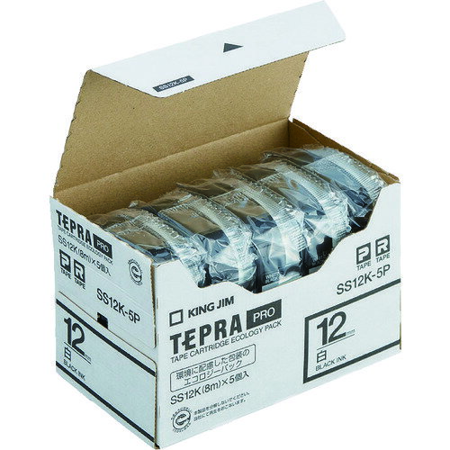 TR キングジム テプラPROテープカートリッジ テープ色 : 白 文字色 : 黒