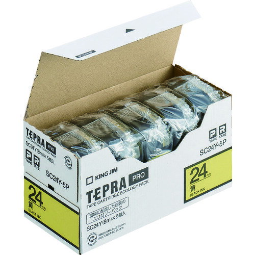 TR キングジム テプラPROテープカートリッジ テープ色 : 黄 文字色 : 黒