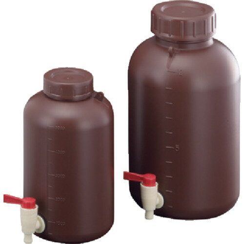 TR サンプラ PE広口下口活栓付瓶 遮光 5L