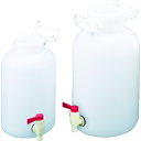 TR サンプラ PE取手付広口下口活栓瓶 ナチュラル 10L