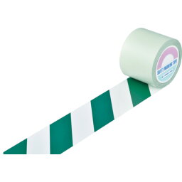 TR 緑十字 ガードテープ (ラインテープ) 白/緑 (トラ柄) 100mm幅×20m