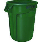 TR ラバーメイド ラウンドブルートコンテナ スリット付き 166．5L ダークグリーン［1個］