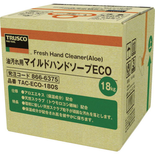 TR TRUSCO マイルドハンドソープ ECO 18L 詰替 バッグインボックス［1個］