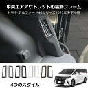 【六月限定】\最大1500円OFF/ トヨタ アルファード/ヴェルファイア 40系 用 中列 エアコンベントアウトレットカバー ABS製 2ピース 4色選択(2)