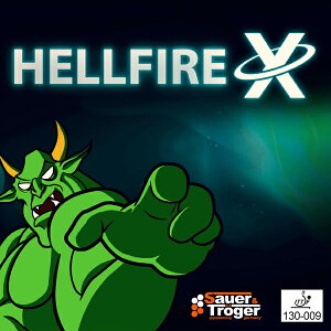 【ネコポス送料無料】ザウエル&トレーガー (Sauer&Troger) ヘルファイアX(HELLFIRE) 卓球ツブ高ラバー レッド/ブラック 粒高 イボ高 [M便 1/4]