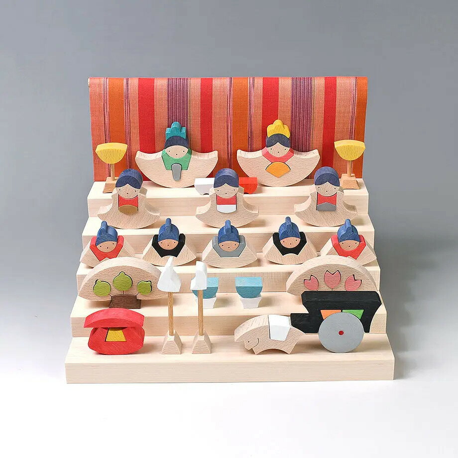 銀杏円びな五段飾り・普通垂幕(赤)◆KH415 小黒三郎節句人形 ひな人形 雛人形 段飾り ひなまつり 小黒三郎 節句人形 コンパクト 国産