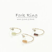 ビーズ&ストーン ゴールド フォークリング ビーズ ストーン リング指輪 オレンジ ブラック ミント ゴールド フォーマル アクセサリー アクセ 可愛い 韓国子供服yuai