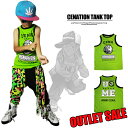 アウトレット タンクトップ 黄緑 ダンス衣装・訳あり 激安 アウトレット袖無し HIPHOP ノースリーブ メッシュ 夏 ジュニア・女の子 男の子 韓国 子供服...