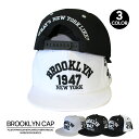 BROOKLYN 1947 CAPブラック ホワイト 男の子 女の子 ジュニア キッズ CAP B系 HIPHOP チェック ダンス 刺繍 サイズ調整 スナップ 帽子 メール便のみ送料無料 子供服子供服yuai