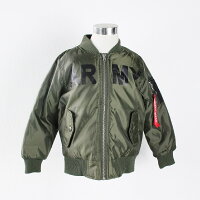 ARMYMA-1シスキー中綿ジャンパー◇アウターキッズジュニア男の子女の子ミリタリージャケットジャケット春秋冬ブルゾンブラックカーキダンス衣装通園通学120cm130cm140cm150cm160cm子供服子供服yuai