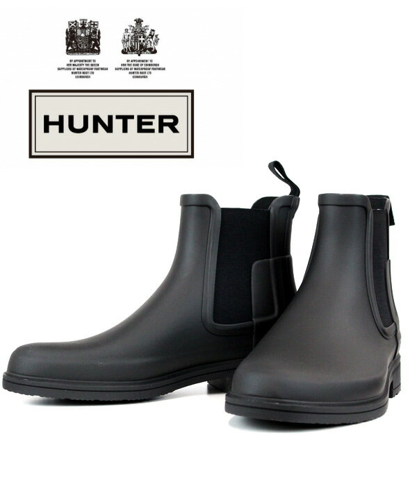 【正規販売店】HUNTER/ハンター 【メンズ/MEN】 メンズ オリジナル リファインド チェルシー ブーツ ブラック 黒 Men 039 s Refined Slim Fit Chelsea Boots: Black 防水 ウォータープルーフ レインブーツ MFS9060RMA