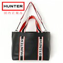 HUNTER/ハンター オリジナル ラージ トップクリップ トートバッグ ORIG RUBBERISED LTHR E/W TOTE レザー 男女兼用 メンズ レディース　UBS1155LRS BLK/ブラックロゴレッド