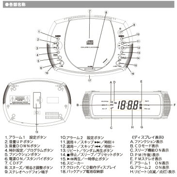 CDプレーヤー CDC-220 CDクロックラジオワイドFM対応ラジオ WINTECH/ウィンテック