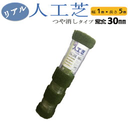 リアル人工芝 つや消しタイプ 幅1mx長さ5m　芝丈30mm　【沖縄県配達不可/代引不可】