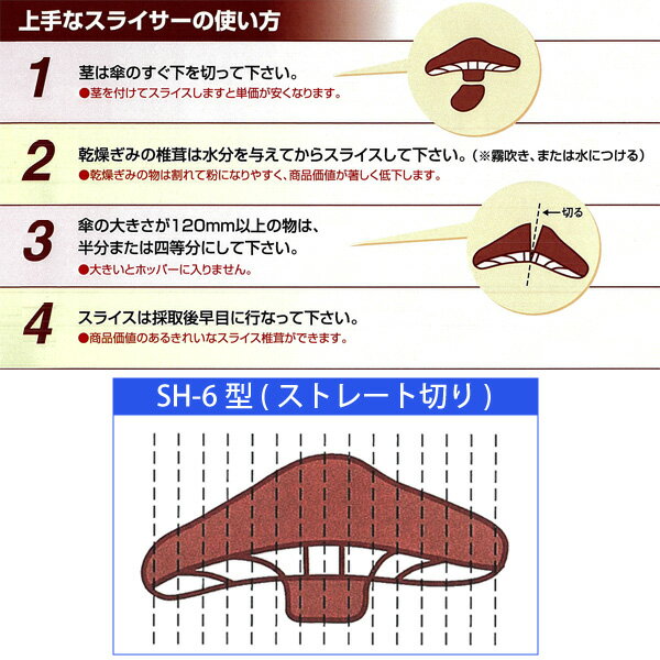 本宏製作所 椎茸 スライサー スーパースライサー　しいたけ SH-6型 スライス シイタケ カット 椎茸 電動スライサー メーカー直送 代金引換不可 HONKO