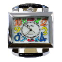 レディース　腕時計 【シェル文字盤を使用！】トップリューズ式ミディアムフェイス腕時計 シルバー＆ブラック 【代引き不可】