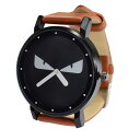 腕時計 ユニセックス モンスターデザイン レディース CM14 Uレザー革 アクセサリー ブラック×ブラウン 【代引き不可】
