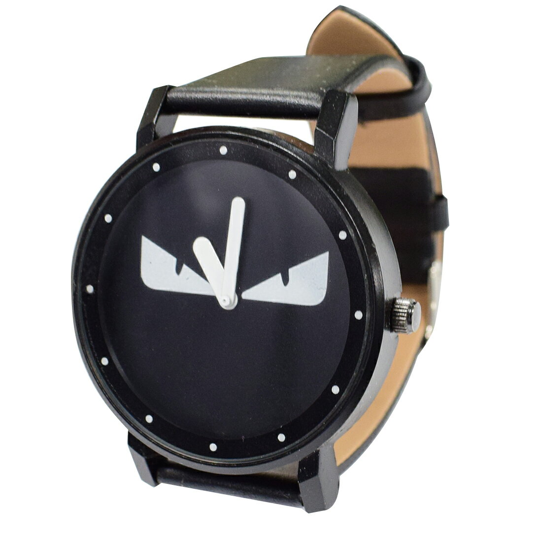 腕時計 ユニセックス モンスターデザイン レディース CM14 Uレザー革 アクセサリー ブラック×ブラック 【代引き不可】