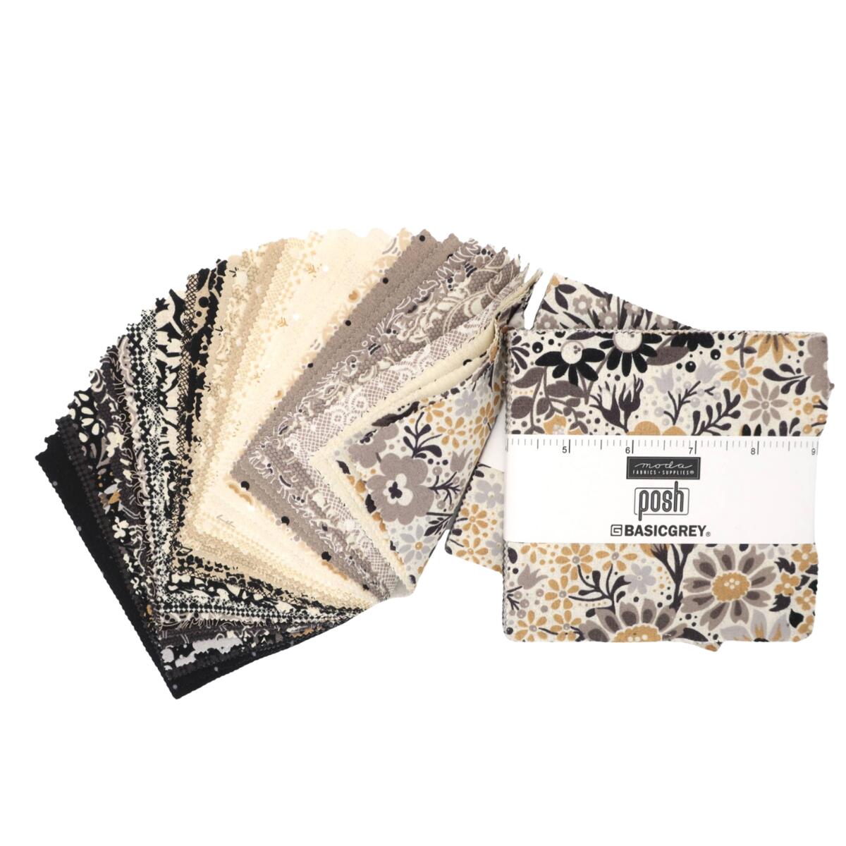 moda チャームパック「Posh（BASICGREY）30770PP」カットクロス 約12.7cm角42枚入