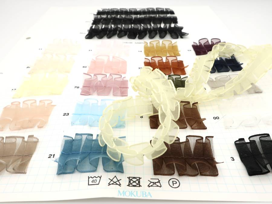 木馬 フリル ジョーゼットリボン [品番 4469][15mm24mm36mm幅][6.5m巻] 　MOKUBA（お取り寄せ）【RCP】