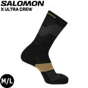 サロモン SALOMON X ULTRA CREW BLACK/KELP ソックス 靴下