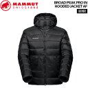 【予約】 マムート ブロードピークプロインサレーションフーデッドジャケット MAMMUT BROAD PEAK PRO IN HOODED JACKET AF BLACK アウター ジャケット ダウン マウンテンスペックブラック S M L XL