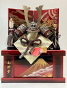 【五月人形】【コンパクト】【端午の節句】【会津塗収納飾り】紫10号兜富士会津塗収納飾り
