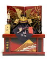 【五月人形】【コンパクト】【端午の節句】【会津塗収納飾り】 麻武6号兜赤会津塗収納飾り