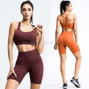 トップス ヨガパンツ ホットヨガ セットアップ かわいい 上下セット レディース スポーツウェア 2点セット ハイウエスト女性 フィットネス トレーニングウェア(4)