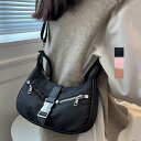 ショルダーバッグ 小さめ ホーボバッグ フェイクポケット 斜めがけかばん 2way ボディバッグ ハーフムーンバッグ お洒落 ミニバッグ