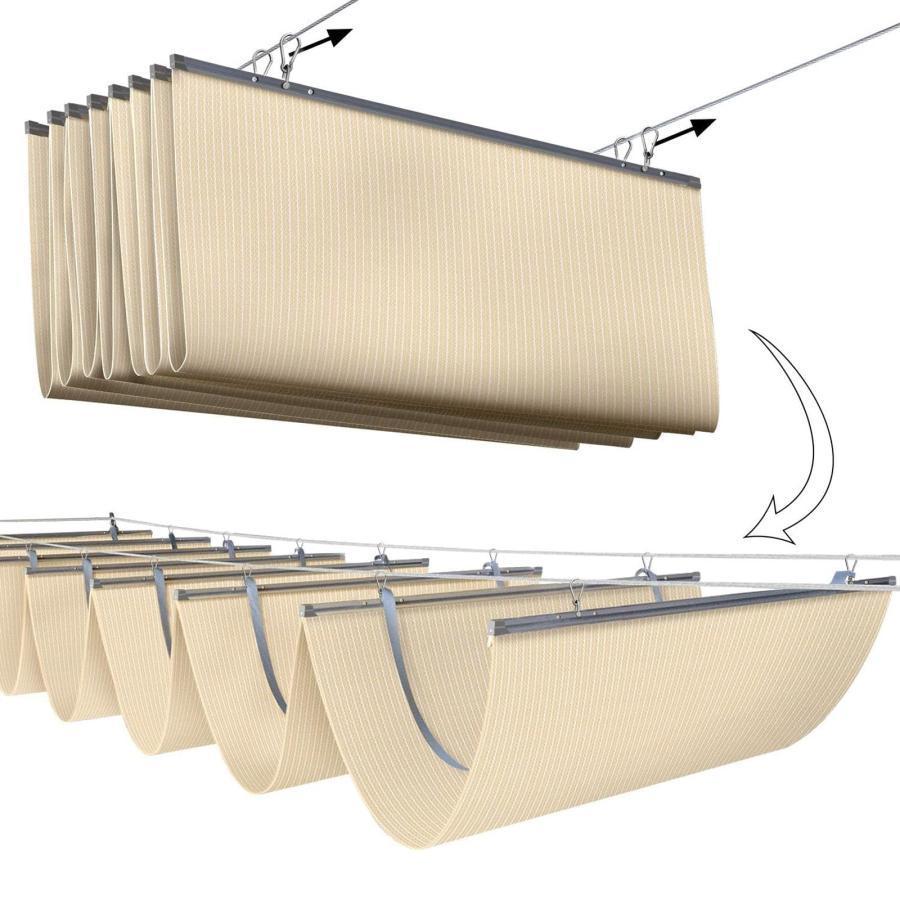 日除け サンシェード 大型 サンシェード 庭 サンシェード シェードセイル ガゼボ 庭テント カーポート シェード ガゼボ シェード 庭 屋根 日除け シェード 1-15m 格納式ウェーブ