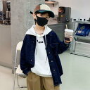 デニムシャツ 子供服 キッズ 男の子 トップス デニム シャツ かっこいい おしゃれ 無地 ゆったり 長袖シャツ ダンス衣装 お出かけ 通学 通園