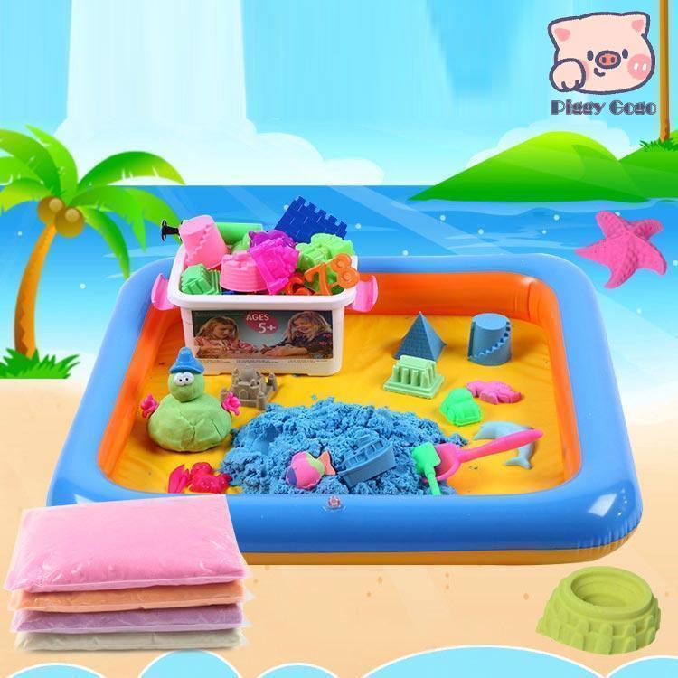 子供 砂遊びセット 72点セット 室内用 お砂遊び 動く砂 魔法の砂 砂場 サンド キッズ 子ども 砂場遊び 遊び砂 おもちゃ 玩具 道具付き 収納ボ 2