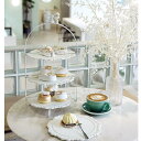 ディスプレイスタンド ハイティースタンド ケーキ屋の写真道具 スイーツラック お洒落 可愛い 3段 株式会社S&L シャイニングリボン&レース
