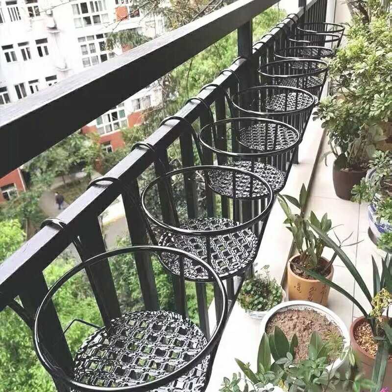 壁掛けプランター プランターラック 鉢入れ フック ベランダ 手すり用 鉢台 ガーデニング用品 引っ掛け..