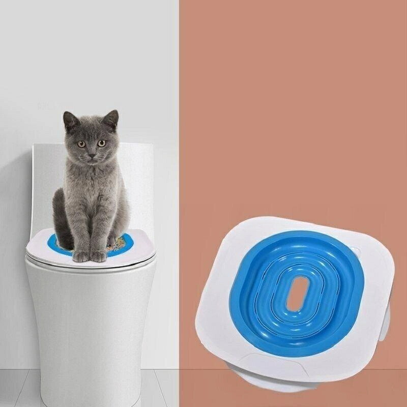 猫用トイレトレーナー トイレトレーニング おまる 便座 猫 猫用 キャット ペット用品 ブルー トイレ 洋..