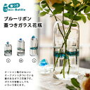 【送料無料】蓋つきブルーリボンの入ったガラスポットガラス ガラス製 透明 クリア 蓋 ふた付き 蓋つき フタ フタ付き ガラス製ポット ポット ブルー 青 青い...