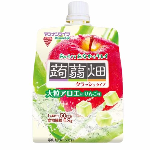 マンナンライフ 大粒アロエin クラッシュタイプの蒟蒻畑りんご味 150g パウチ飲料 ゼリー飲料 蒟蒻 ゼリー 個包装 こんにゃく 蒟蒻畑 低カロリー ダイエット