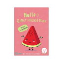 キュレット スイカ フェイスパックフレンズフェイスマスクシリーズ Hello :) Quret Friends Mask - Watermelon 敏感肌 乾燥肌 スキンケア 水分保湿 韓国 韓国コスメ 保湿ケア