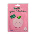 キュレット ピーチ フェイスパックフレンズフェイスマスクシリーズ Hello :) Quret Friends Mask - Peach 敏感肌 乾燥肌 スキンケア 水分保湿 韓国 韓国コスメ 保湿ケア