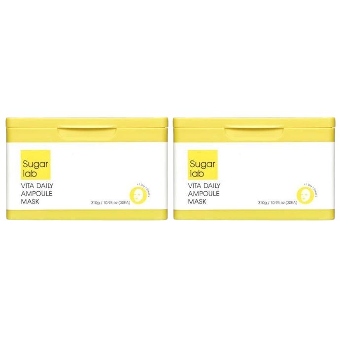 【2個セット】正規品/国内発送 Sugarlab VITA DAILY AMPOULE MASK シュガーラボ ビタデイリーアンプルマスク 30枚入 ツボクサエキス配合 高濃縮ゆずエキス ビタミン4種配合 韓国コスメ 韓コス